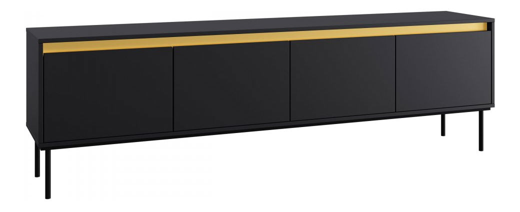 TV skříňka Gelean 4D (černá + zlatá)
