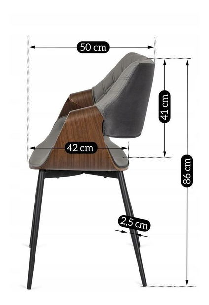 Jídelní set Lateral (ořech + černá + šedá) (pro 4 osoby)