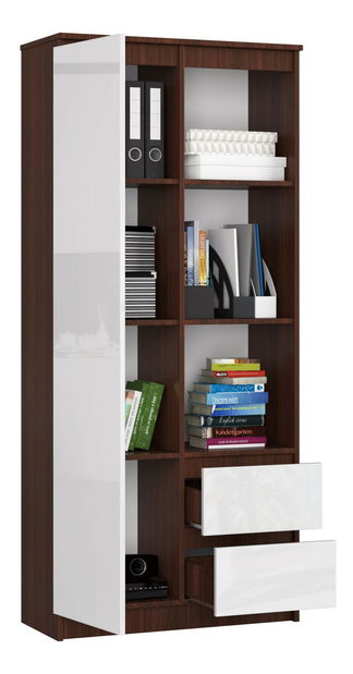 Regál Rehana (wenge + bílý lesk)