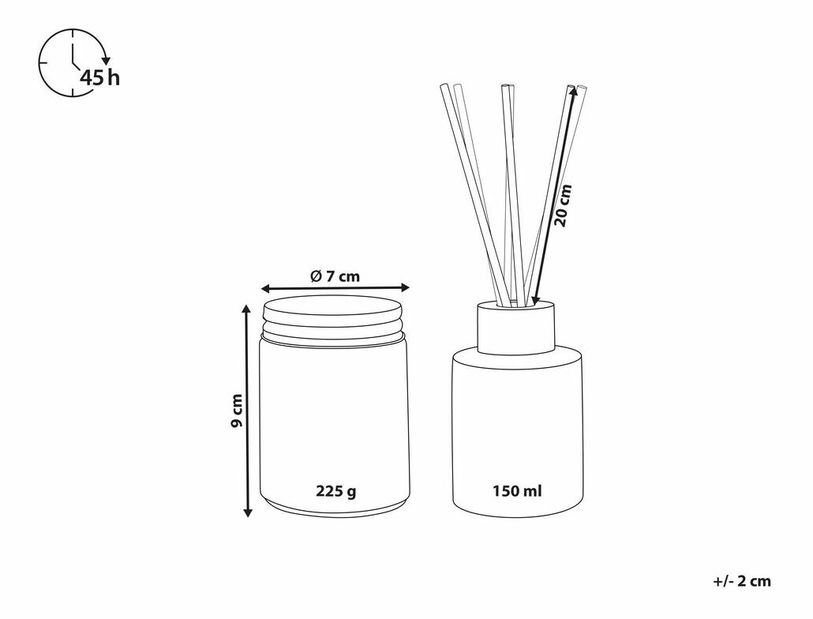 Svíčka ze sójového vosku a difuzér s tyčinkami s vůní vanilky Ember (hnědá)