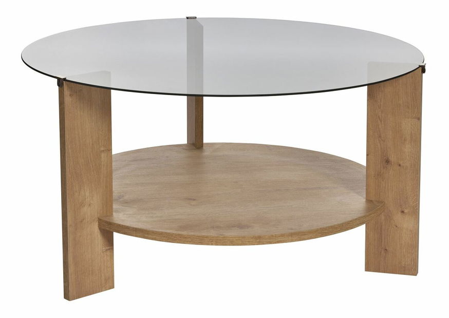 Konferenční stolek Claro S (dub safírový + sklo)