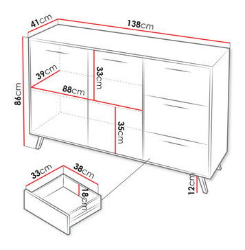 Komoda Keiko 2D3S (dub artisan)