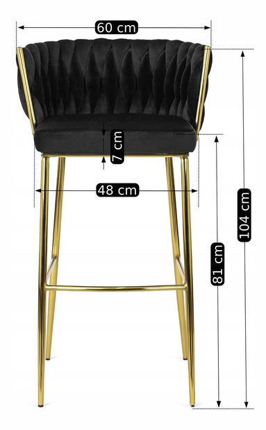Barová židle Frenar 2 (černá)