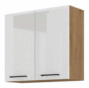 Horní kuchyňská skříňka Virion 80 G 72 2F (dub lancelot + lesk bílý)
