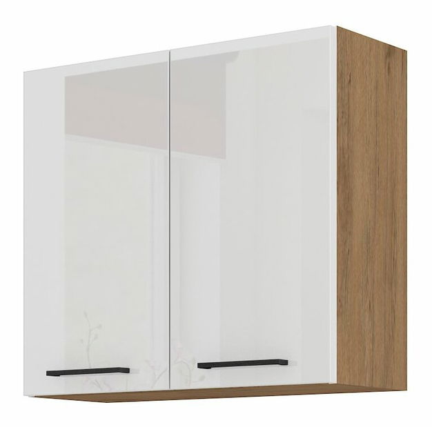 Horní kuchyňská skříňka Virion 80 G 72 2F (dub lancelot + lesk bílý)