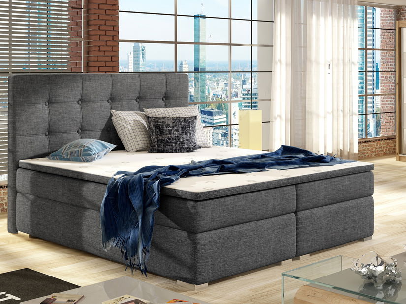 Boxspring postel 160 cm Irma 01 (tmavě šedá)