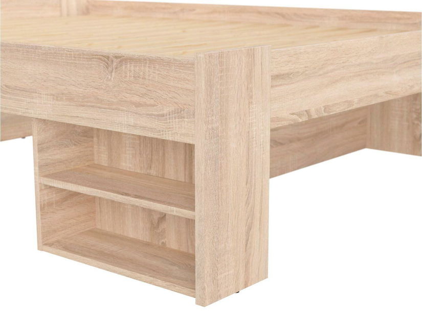 Manželská postel 160 cm BRW Nepo Plus 14 (dub sonoma) (bez roštu)