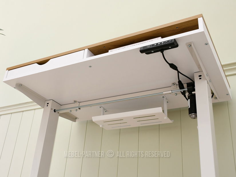 PC stolek Osto 100 (dub bílý + bílá)