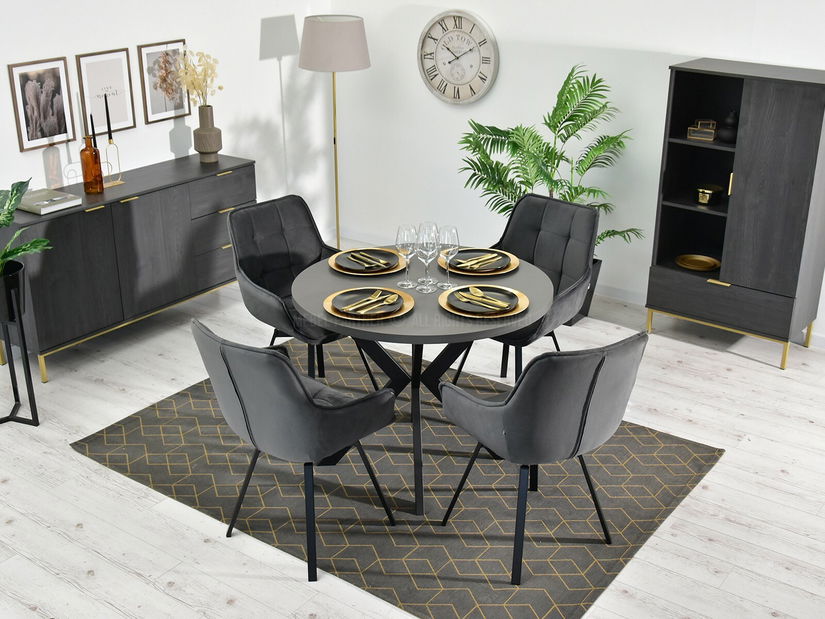 Židle Aranbura (grafit + černá)