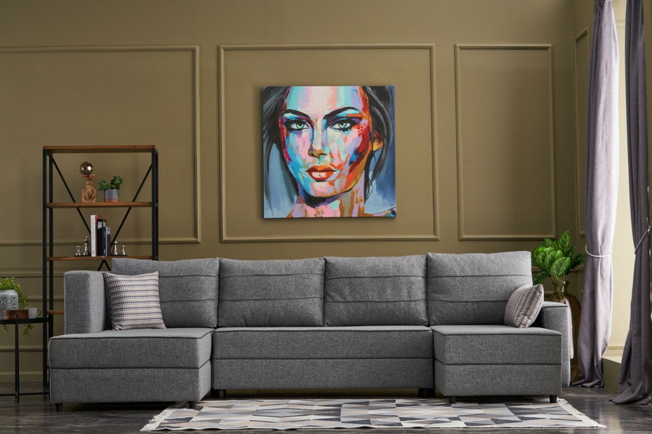 Rohová sedačka ve tvaru U Emilie (Šedá)