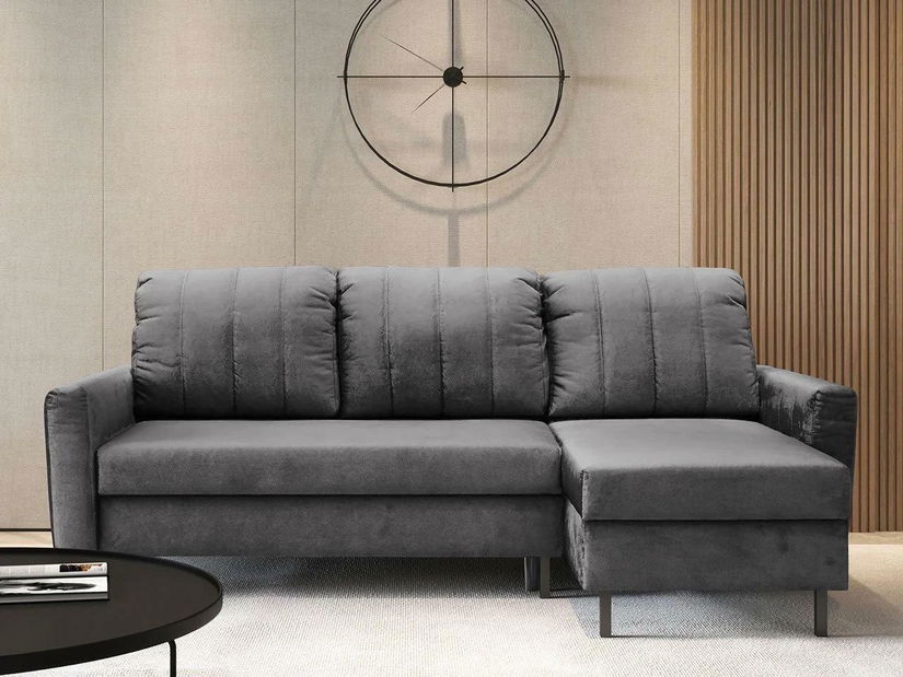 Rohová sedací souprava se dvěma úložnými prostory Aliance (šedá)