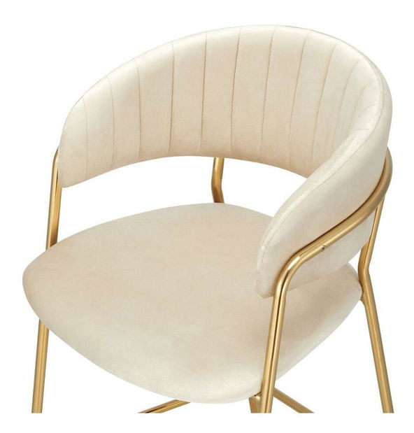 Set 2 ks. barových židlí Dasmona 2 (béžová + zlatá + chromová) *bazar