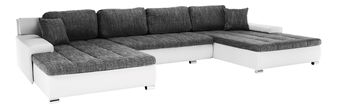 Rohová sedačka ve tvaru U Tolba (bílá + šedá) (P)