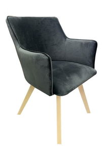 Jídelní židle Losu (tmavě šedá + buk)
