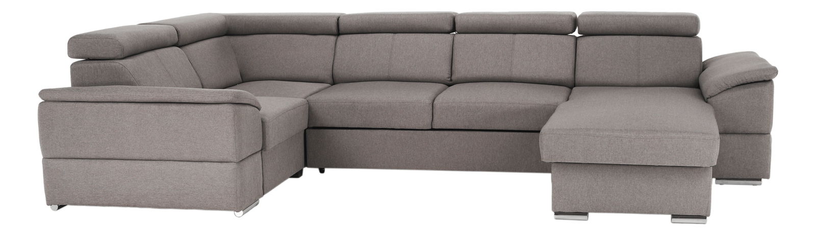 Rohová sedací souprava ve tvaru U Seglaria (šedohnědá) (P)