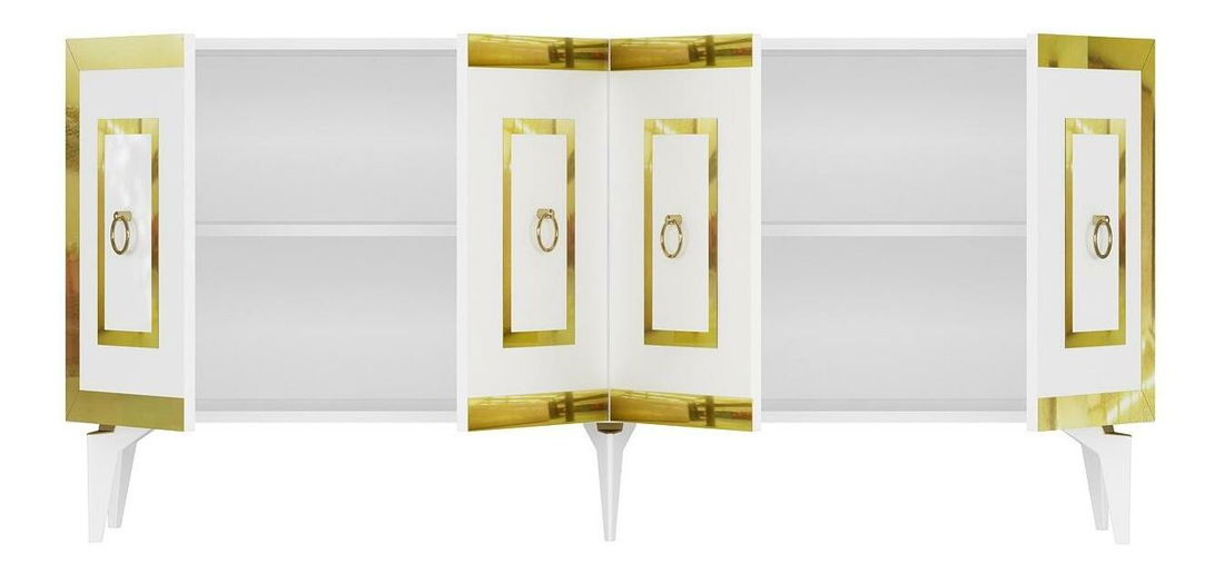 Skříňka Pemava 1 (bílá + zlatá)