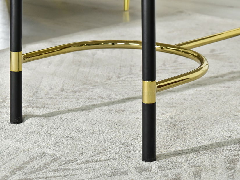 Konferenční stolek Lamka (bílý mramor + černá)