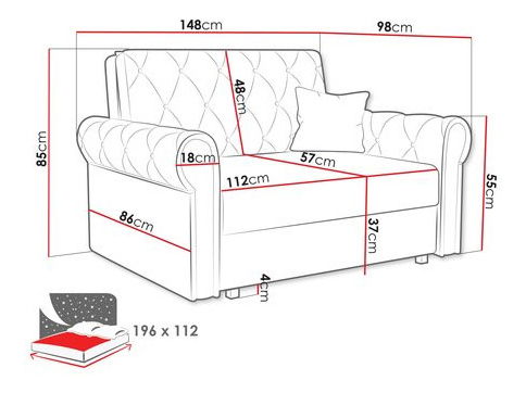 Rozkládací pohovka Carivia Roma II (khaki) (s úl. prostorem)