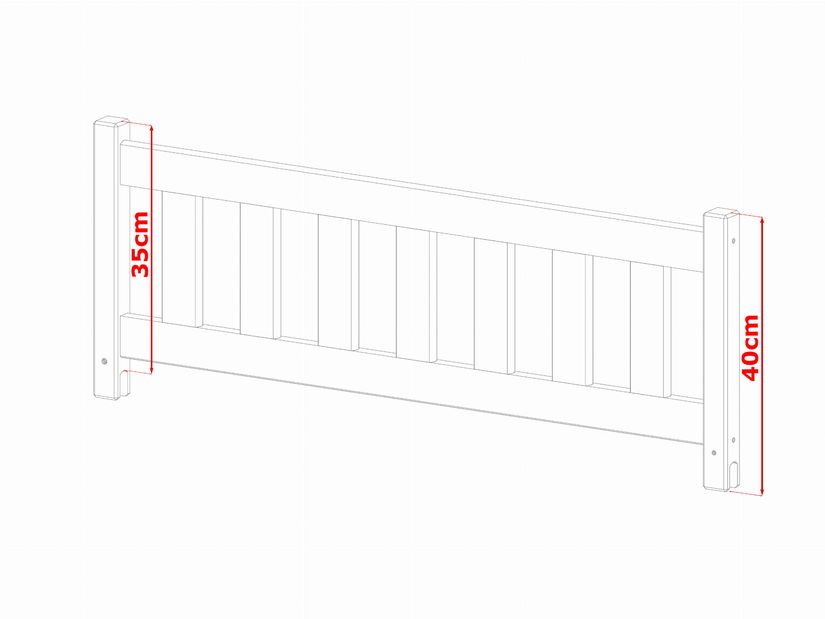 Dětská postel 90 cm KARLA (s roštem a úl. prostorem) (borovice)