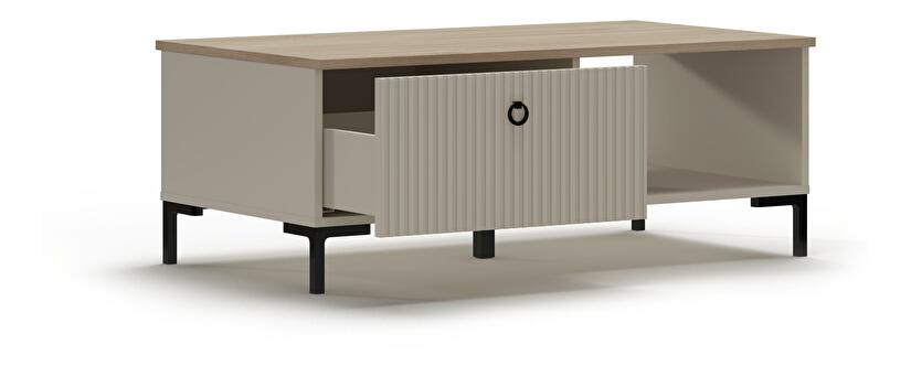 Konferenční stolek Demandaron (taupe + dub silverjack)