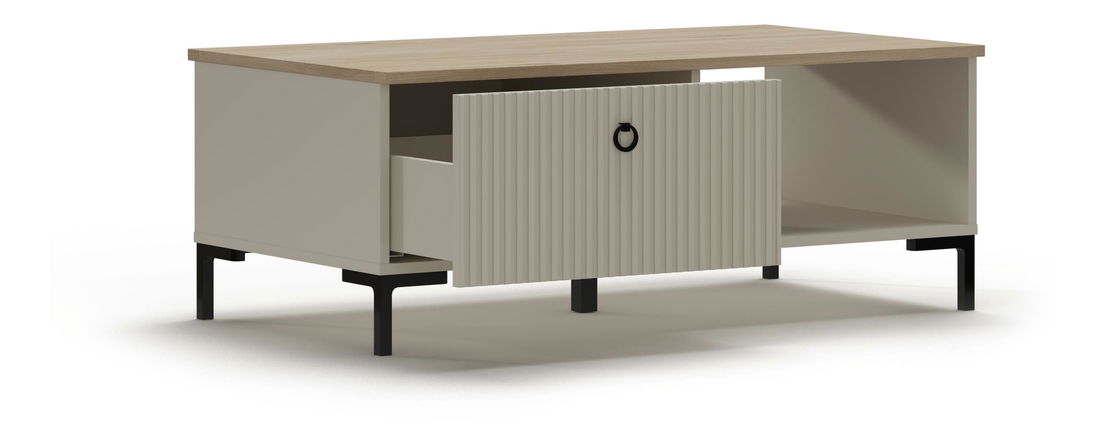 Konferenční stolek Demandaron (taupe + dub silverjack)