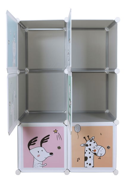 Dětská modulární skříň Banco (šedá + dětský vzor)
