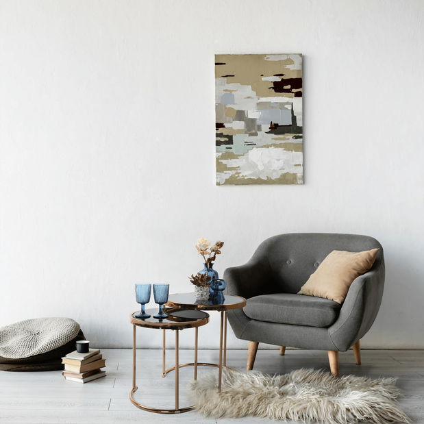 Konferenční stolek Monet (zlatá + černá)