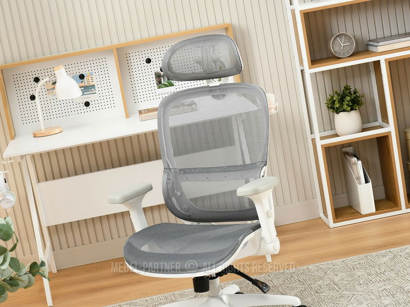 Kancelářské křeslo Ikergen (šedá + bílá)