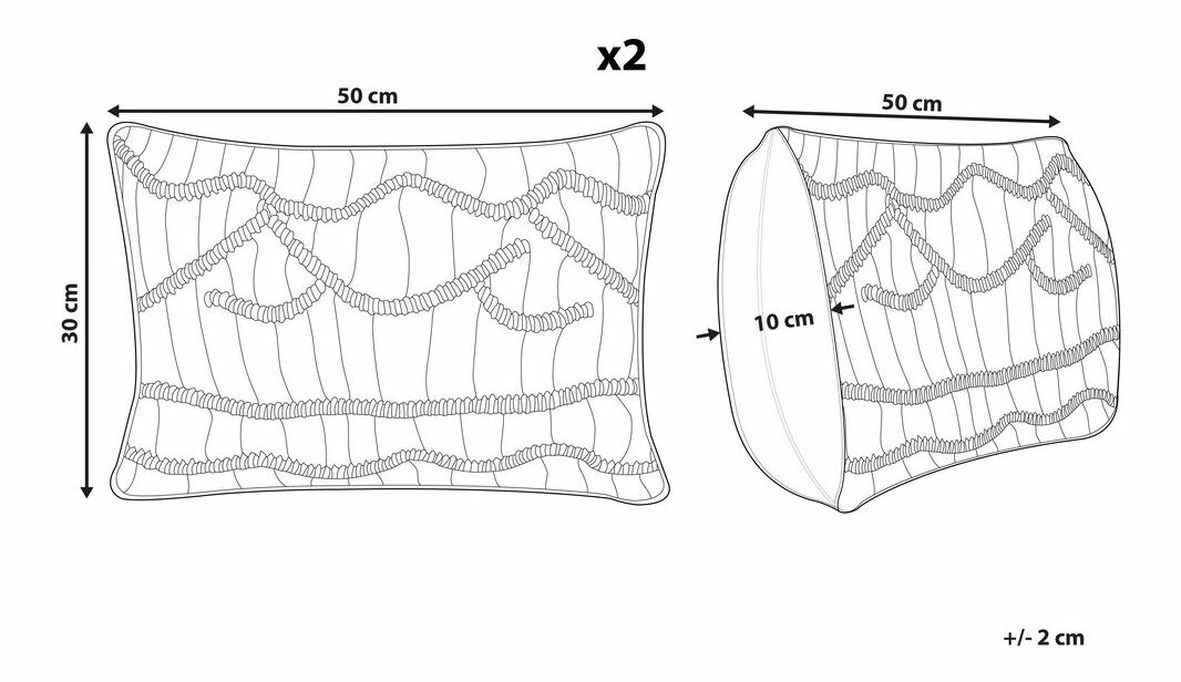 Set 2 ks. polštářů KYNETON (růžová)