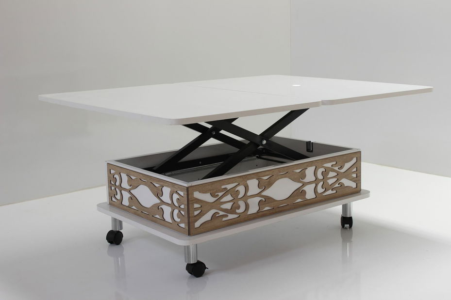 Konferenční stolek Adat 1 (přírodní + modrá)