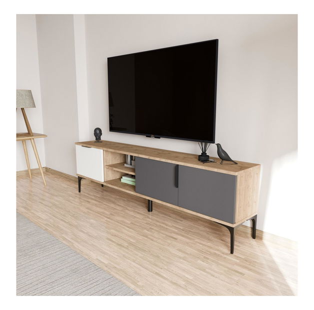 TV stolek/skříňka Tarza TV (bílá + dub antracitový)