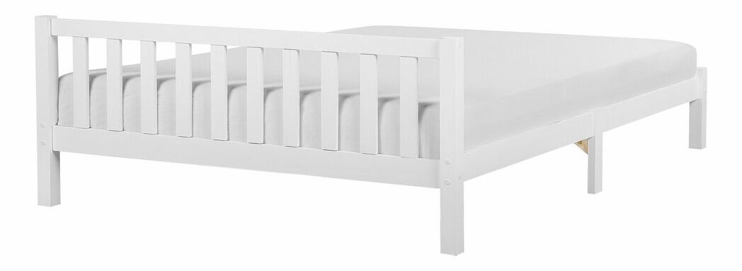 Manželská postel 160 cm FLORIS (s roštem) (bílá)