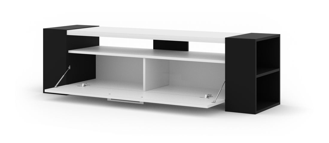 TV stolek/skříňka Liwi (černá + bílá lesklá)
