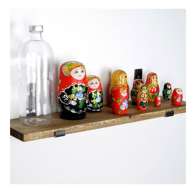 Dekorativní nástěnná police Dupone 9 (ořech + černá)