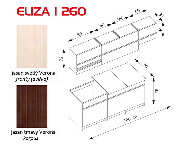 Kuchyně Eliza 1 260 cm