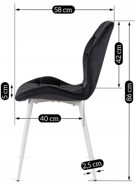 Jídelní židle Ligado (černá + bílá)