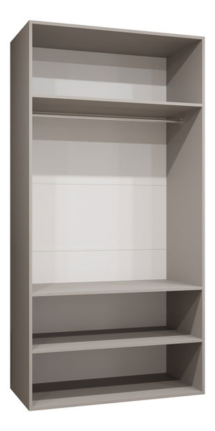 Šatní skříň 100 cm Parna 1 (kašmír + stříbrná)
