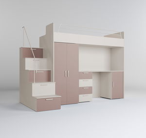 Dětská postel Ruby IV S (kašmír + antická růžová) (s rošty)