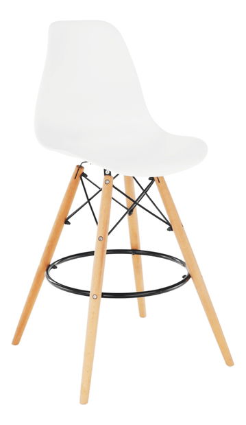 Barová židle Caribik (bílá + buk)