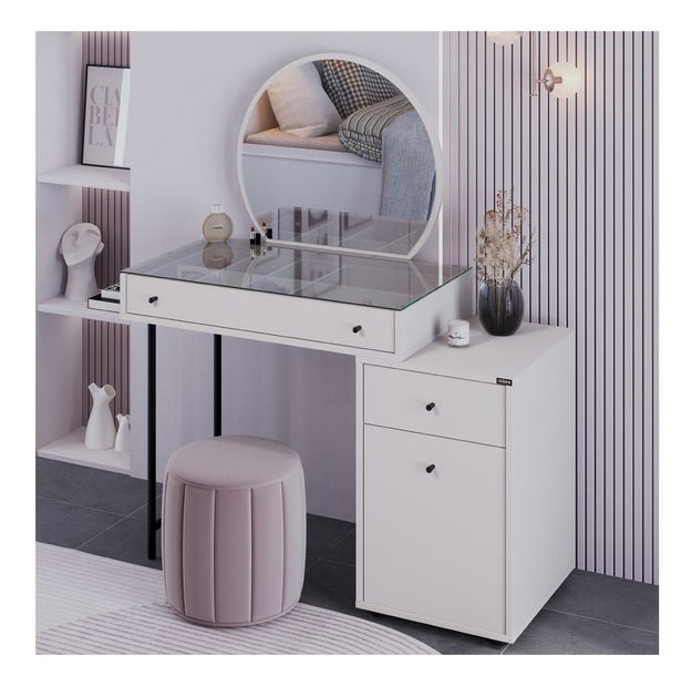 Toaletní stolek Trinity 3 (bílá) (se zrcadlem)