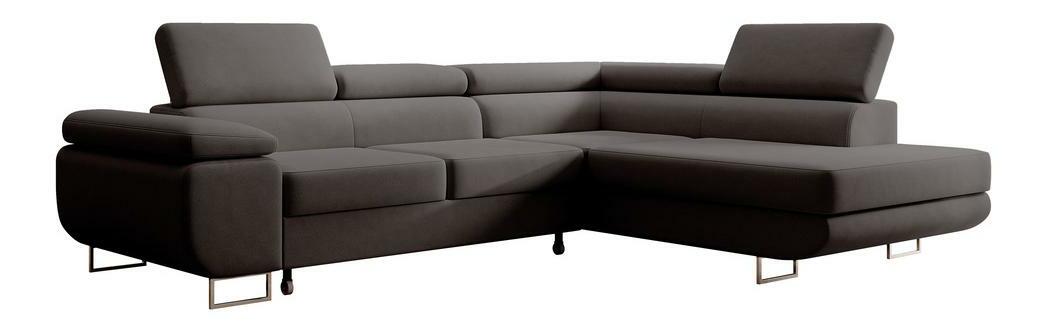 Rohová sedací souprava Stiletto (P) (šedočerná světlejší + stříbrná)