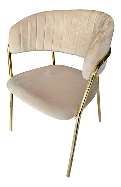 Designové jídelní křeslo Dasmin 1 New (béžová + zlatá)