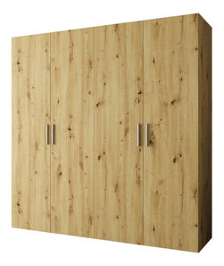 Šatní skříň 200 cm Borry 1 (dub artisan + stříbrná)