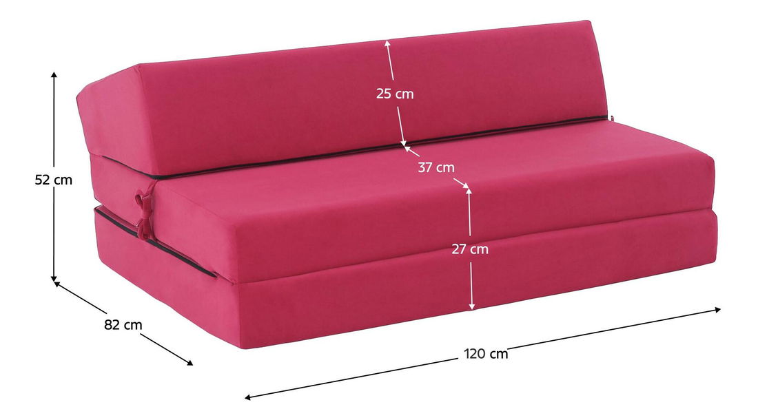 Rozkládací křeslo Viajado (tmavě růžová)