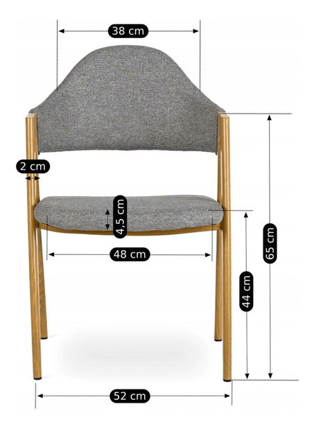 Jídelní židle Renuncio (šedá)