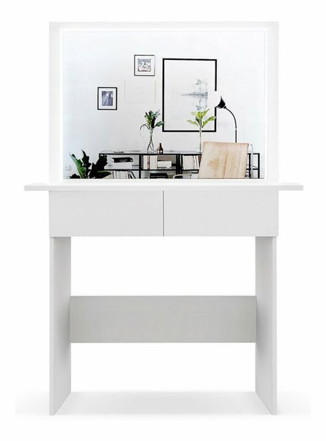 Toaletní stolek Vivi (bílá) (s LED osvětlením)