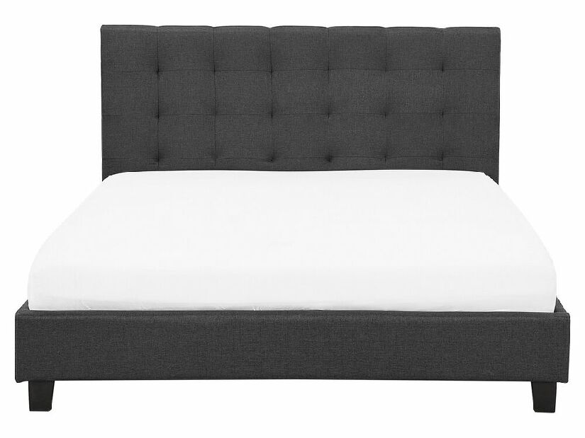 Manželská postel 160 cm Rhiannon (tmavě šedá) (s roštem a matrací)