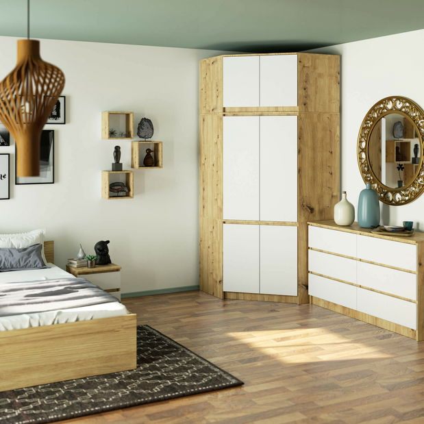 Nástavec skříně Deportiva (dub artisan + bílá)