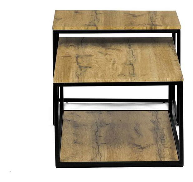 Set 2 konferenčních stolků Crearse (dub divoký)