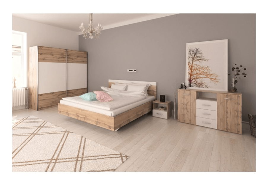 Kombinovaná komoda Gaila (dub wotan + bílá)